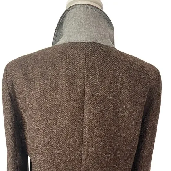 J.Crew Bristol Blazer Jacket Chocolate Brown Wool Double Breasted Size 10P - Picture 8 of 11